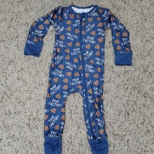 Blue and Brown Kids One Piece PJs